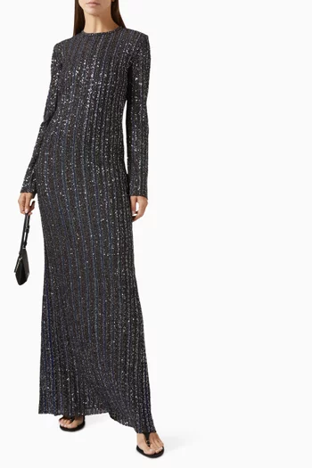 Striped Sequin Maxi Dress
