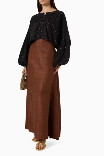 Embellished Royal Top in Cotton