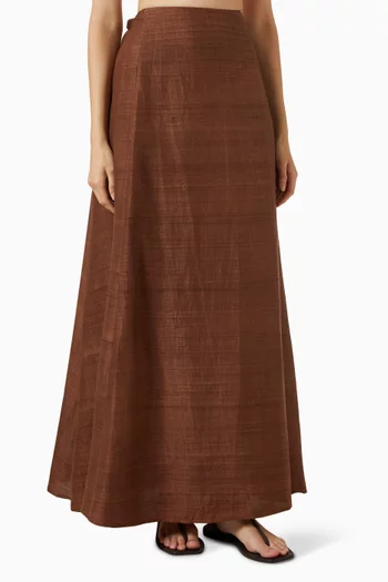 Monroe Adjustable Maxi Bustle Skirt in Silk