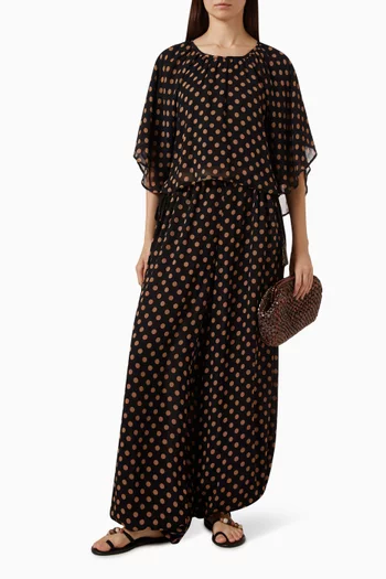 Flora High Low Flutter Top in Viscose Chiffon