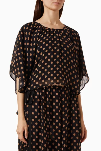 Flora High Low Flutter Top in Viscose Chiffon