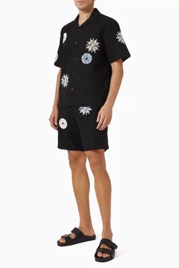 Kurt Embroidered Shorts in Cotton