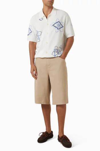 Tellaro Geo Floral Shirt in Cotton-knit