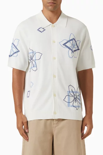 Tellaro Geo Floral Shirt in Cotton-knit