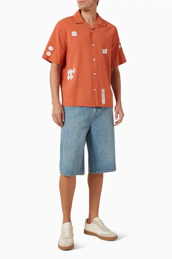 Didcot Scribble Appliqué Shirt in Cotton