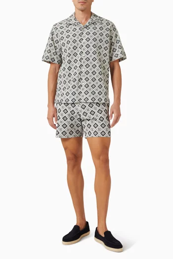 Didcot Tile Print Shirt in Cotton-blend