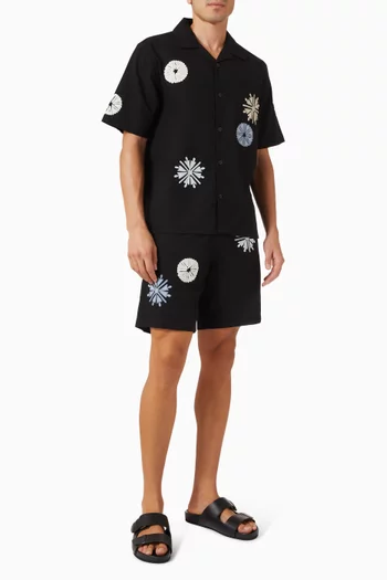 Didcot Appliqué Shirt in Cotton & Linen
