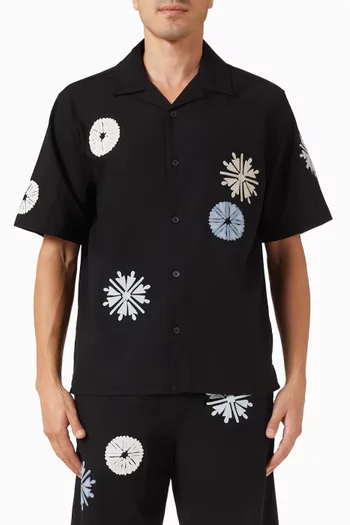 Didcot Appliqué Shirt in Cotton & Linen