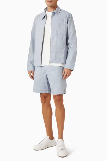 Kurt Herringbone Shorts in Cotton-linen