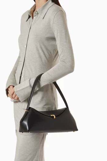 Small T-lock Shoulder Bag in Smooth Leather