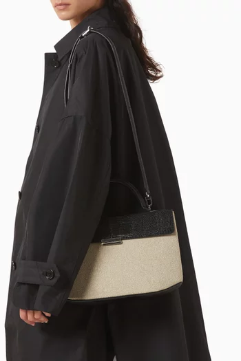 Clip Top-handle Bag in Canvas
