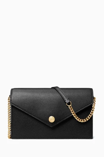Pebble Envelope Chain Wallet in Leather