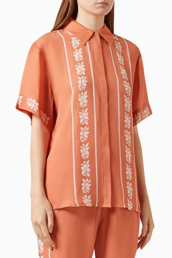 Rory Printed Shirt in Silk Blend