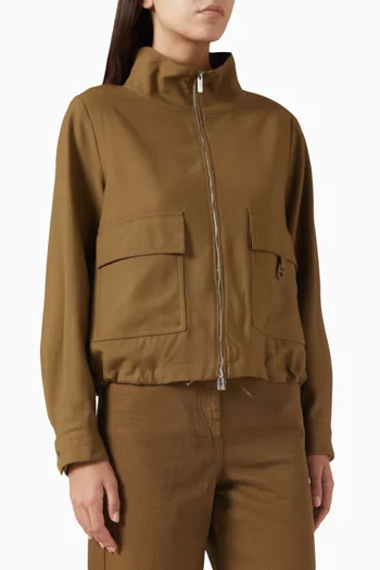 Bomber Jacket in Wool Gabardine
