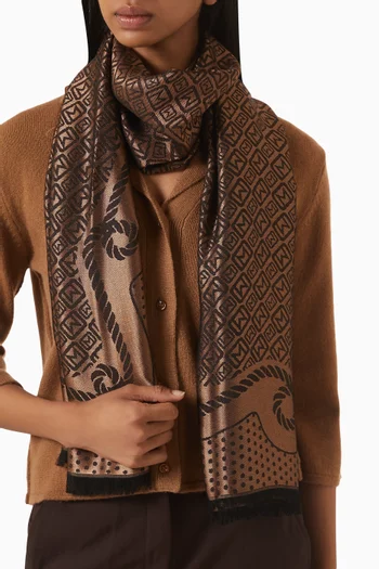 Printed Scarf in Satin