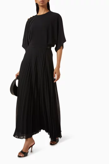 Pleated Skirt in Georgette Crepe