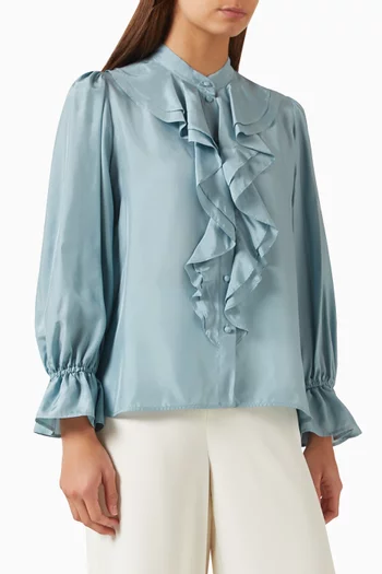 Ruffle Shirt in Silk