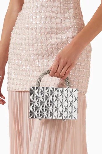 Leon Medium Crystal Top Handle Bag in Acrylic