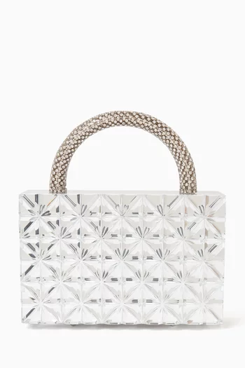 Leon Medium Crystal Top Handle Bag in Acrylic