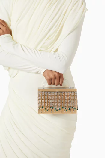 Minelli Crystal Fringe Bag in Acrylic