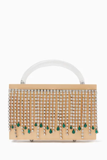Minelli Crystal Fringe Bag in Acrylic