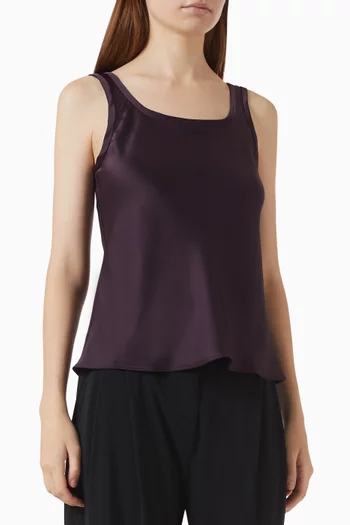 Square-neck Top in Satin