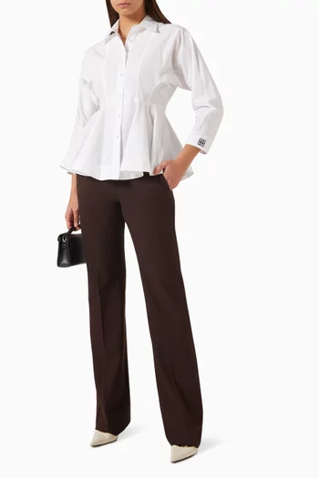 Peplum Shirt in Cotton Poplin