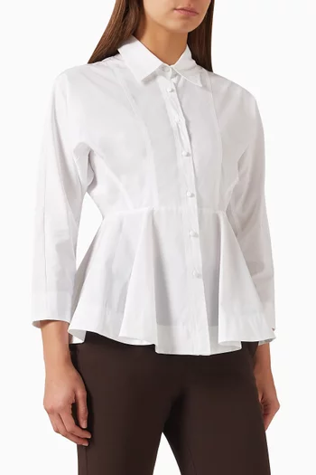 Peplum Shirt in Cotton Poplin