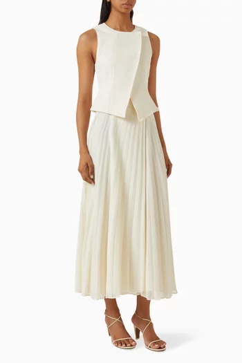 Pleated Dress in Crepe Envers Satin