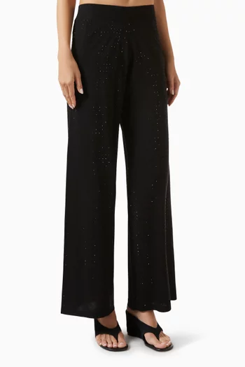 Embellished Wide-leg Pants in Knit