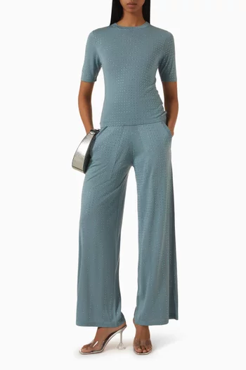 Embellished Wide-leg Pants in Knit