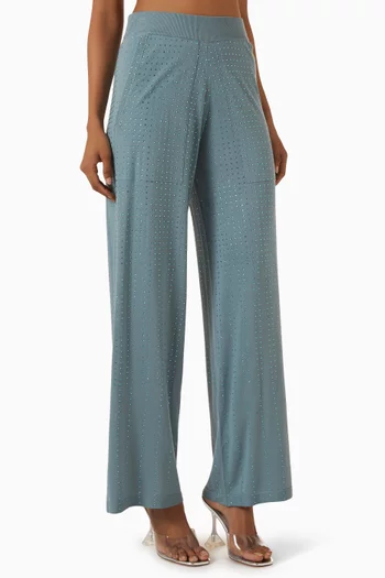 Embellished Wide-leg Pants in Knit