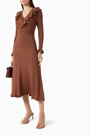 Knit Ruffle Dress in Lyocell