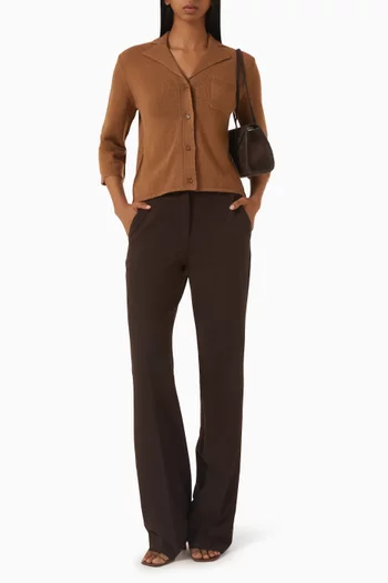Boxy Shirt Jacket in Wool-cashmere