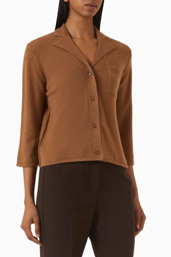 Boxy Shirt Jacket in Wool-cashmere