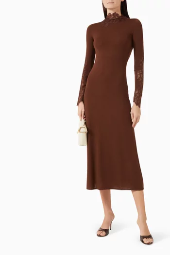 Mockneck Knit Dress in Wool Blend