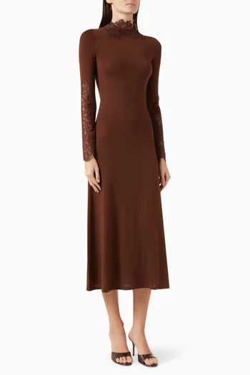 Mockneck Knit Dress in Wool Blend