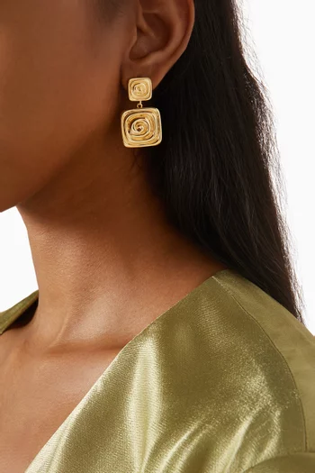 The Seychelles Drop Earrings in 14kt Gold-plated Brass