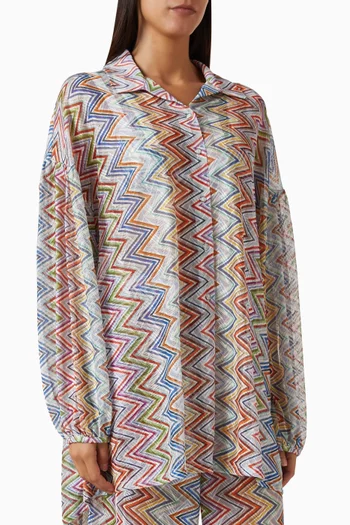 Zigzag-knit Shirt