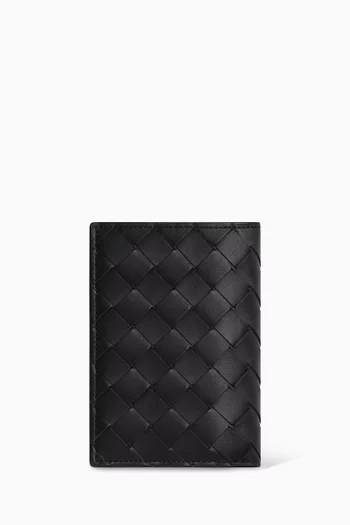 Medium Bi-fold Wallet in Intrecciato Leather