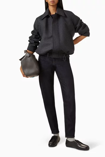 Drawstring Checked Jacket