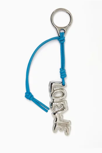 Blown Logo Charm in Leather & Metal