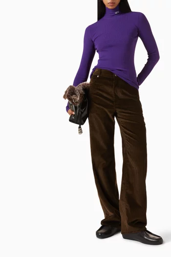 Embroidered Anagram Turtleneck Top