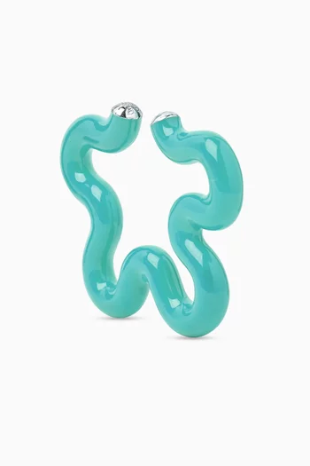 Flower Single Ear Cuff in Enamel-plated Silver