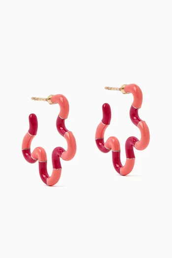 Two-Tone Asymmetrical Flower Earrings in 9kt Gold