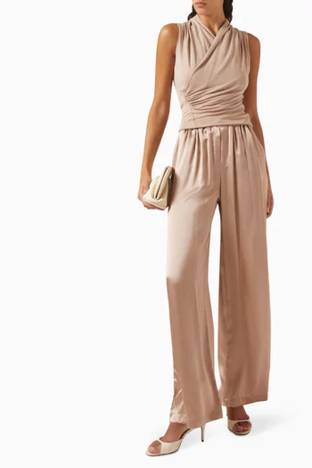 Gemma Striped Straight-leg Pants in Cotton-blend