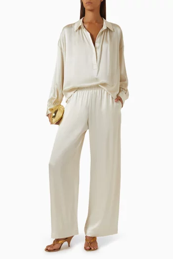 Chantal Relaxed Popover Top in Silk
