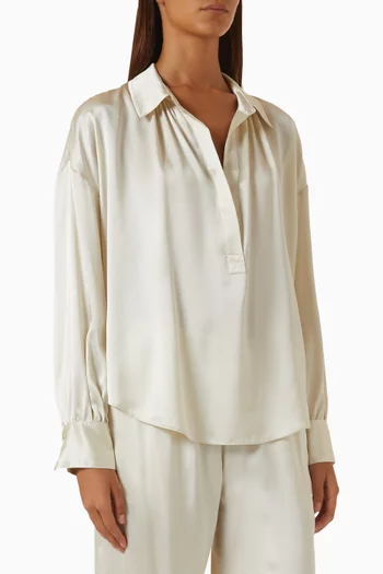 Chantal Relaxed Popover Top in Silk