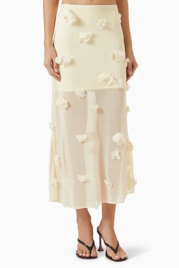 Cora Floral-appliqué Skirt