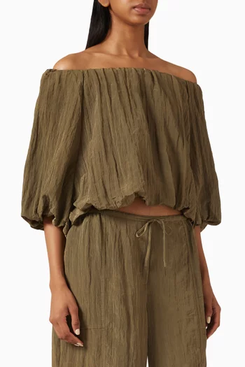 Anni Puff Sleeve Cropped Top